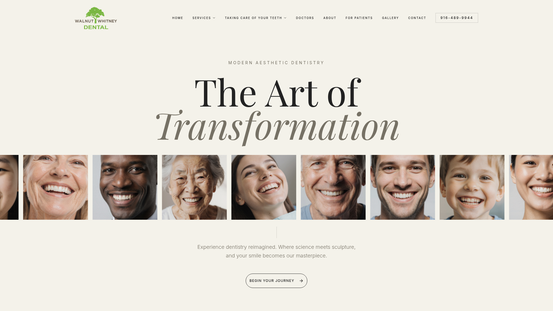 Walnut Whitney Dental website preview